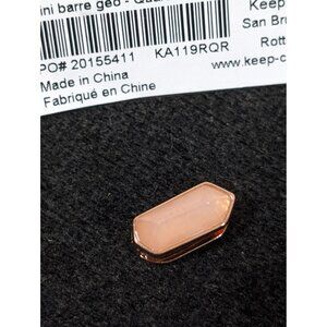 Keep Collective Mini Geo Bar Rose Quartz Rose Gold Tone Slide Charm NEW